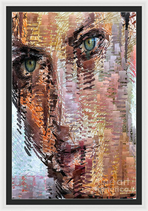 Framed Print - Green Eyes Girl