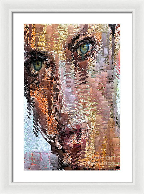 Framed Print - Green Eyes Girl