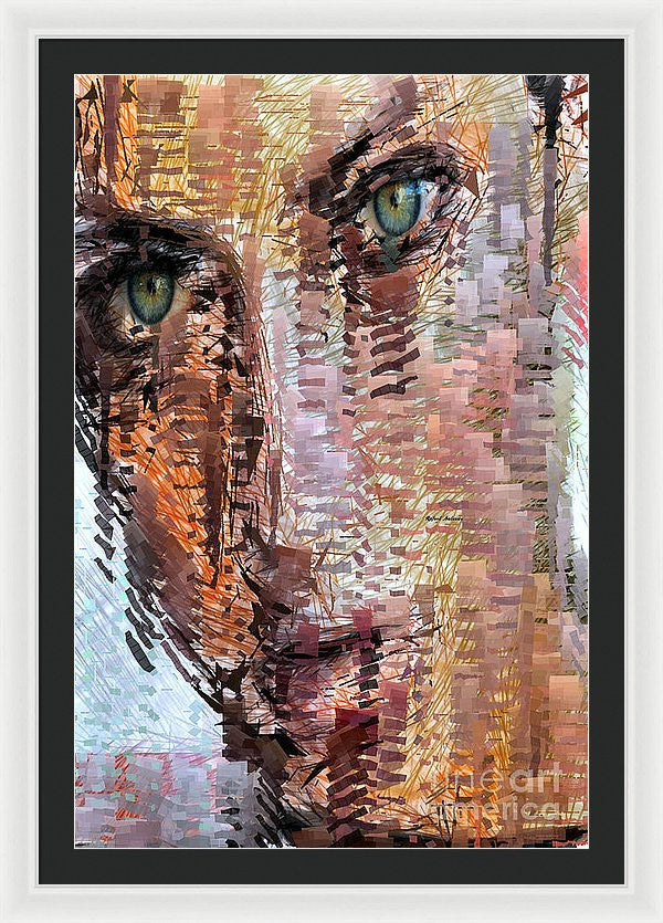 Framed Print - Green Eyes Girl