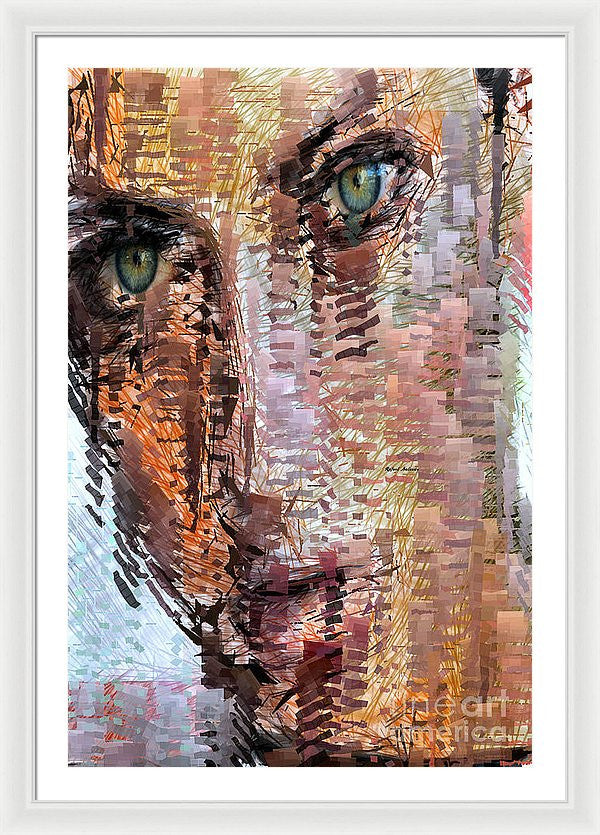 Framed Print - Green Eyes Girl