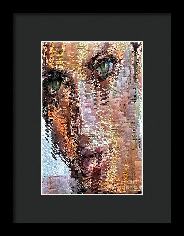 Framed Print - Green Eyes Girl