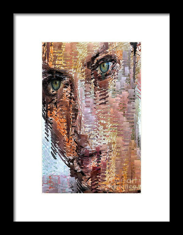 Framed Print - Green Eyes Girl