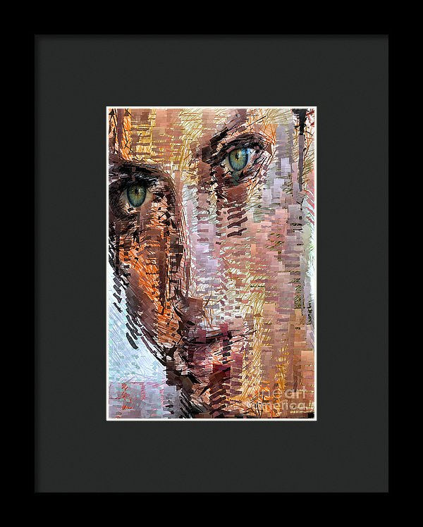 Framed Print - Green Eyes Girl