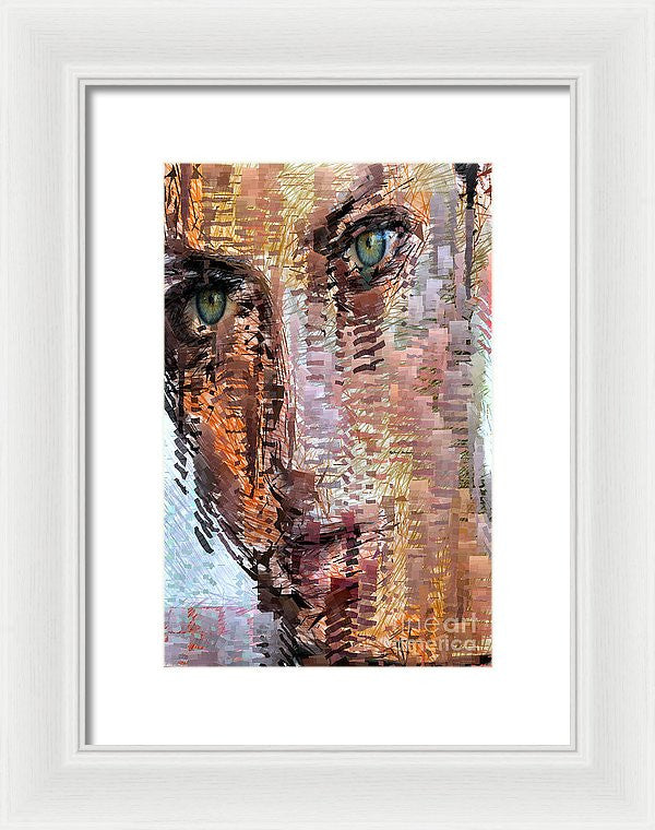 Framed Print - Green Eyes Girl