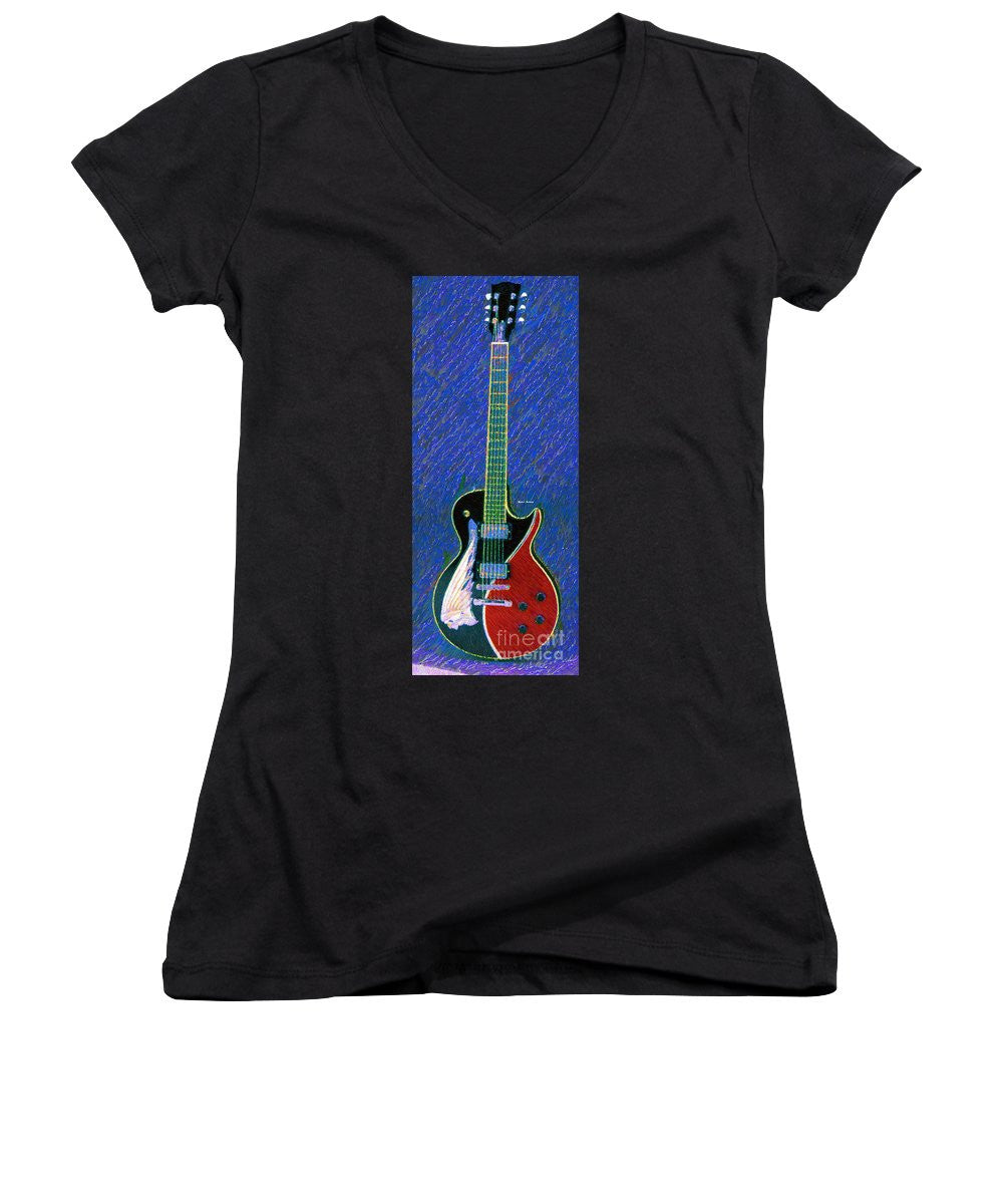 Women's V-Neck T-Shirt (Junior Cut) - Guitar 0817