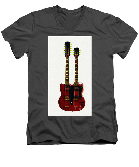 Men's V-Neck T-Shirt - Guitar Duo 0819