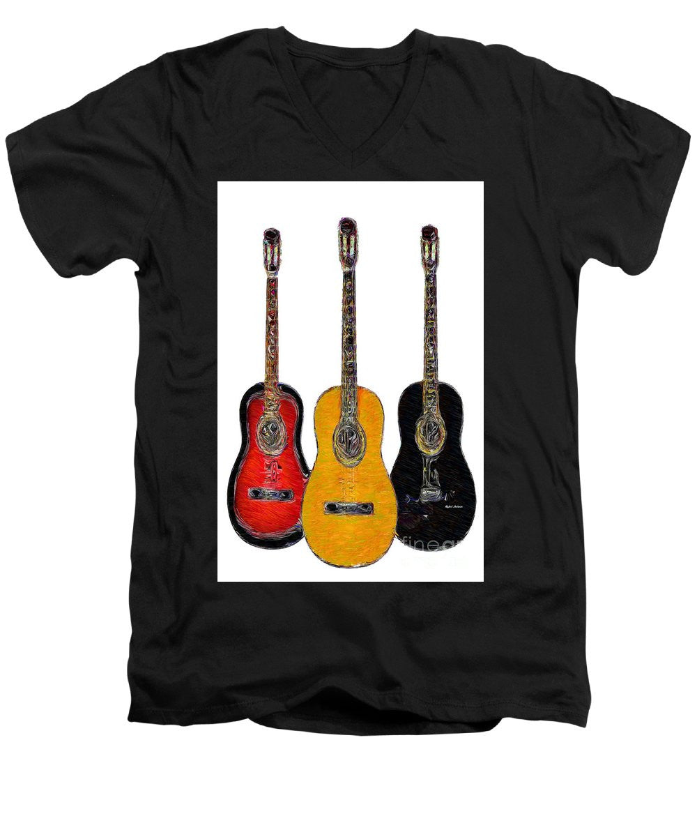 T-shirt col V pour homme - Trio de guitares