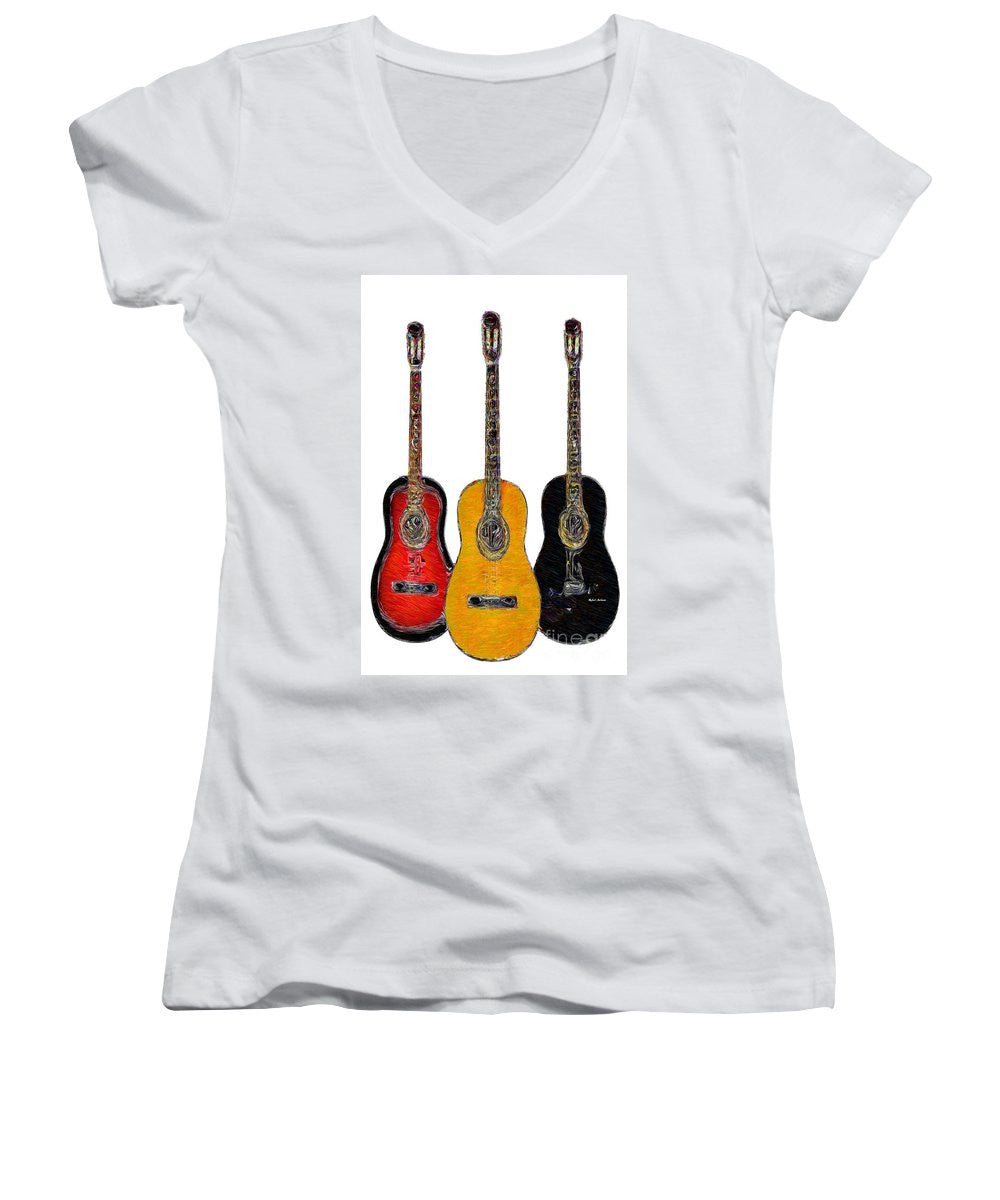 Women's V-Neck T-Shirt (Junior Cut) - Guitar Trio