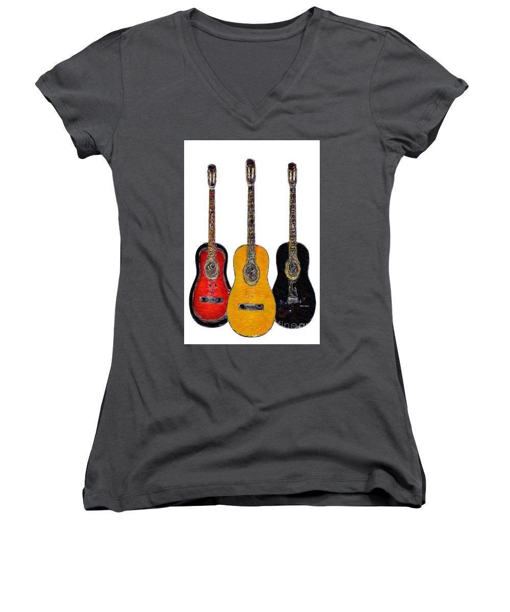 Women's V-Neck T-Shirt (Junior Cut) - Guitar Trio