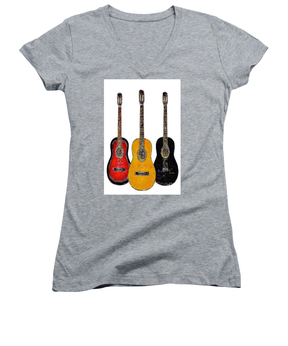 Women's V-Neck T-Shirt (Junior Cut) - Guitar Trio