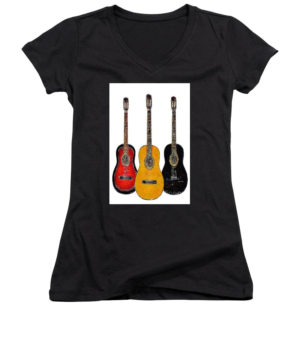 Women's V-Neck T-Shirt (Junior Cut) - Guitar Trio