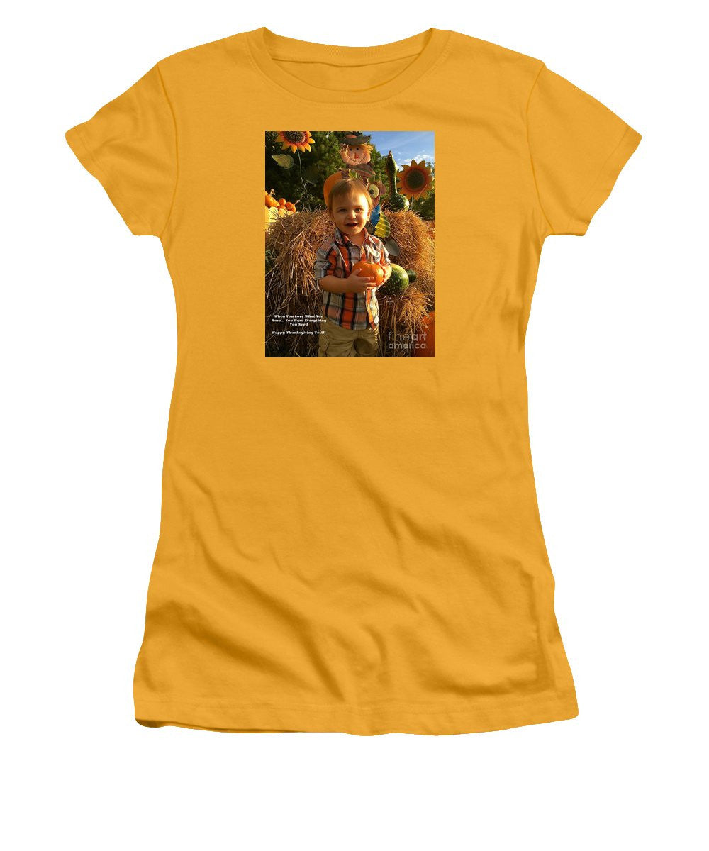 Women's T-Shirt (Junior Cut) - Happy Thanksgiving To All