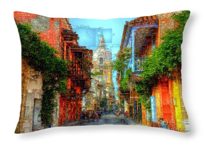 Throw Pillow - Heroic City, Cartagena De Indias Colombia