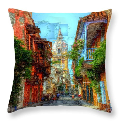 Throw Pillow - Heroic City, Cartagena De Indias Colombia