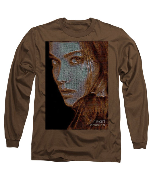 Hidden Face In Sepia - Long Sleeve T-Shirt