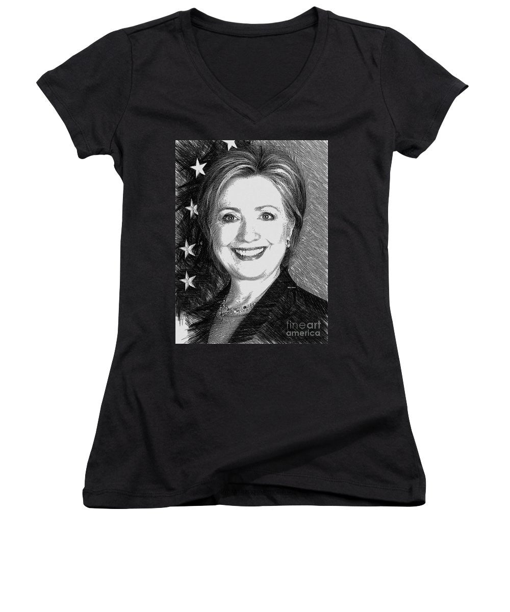 Women's V-Neck T-Shirt (Junior Cut) - Hillary Clinton