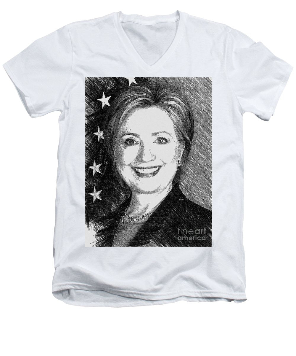 Men's V-Neck T-Shirt - Hillary Clinton