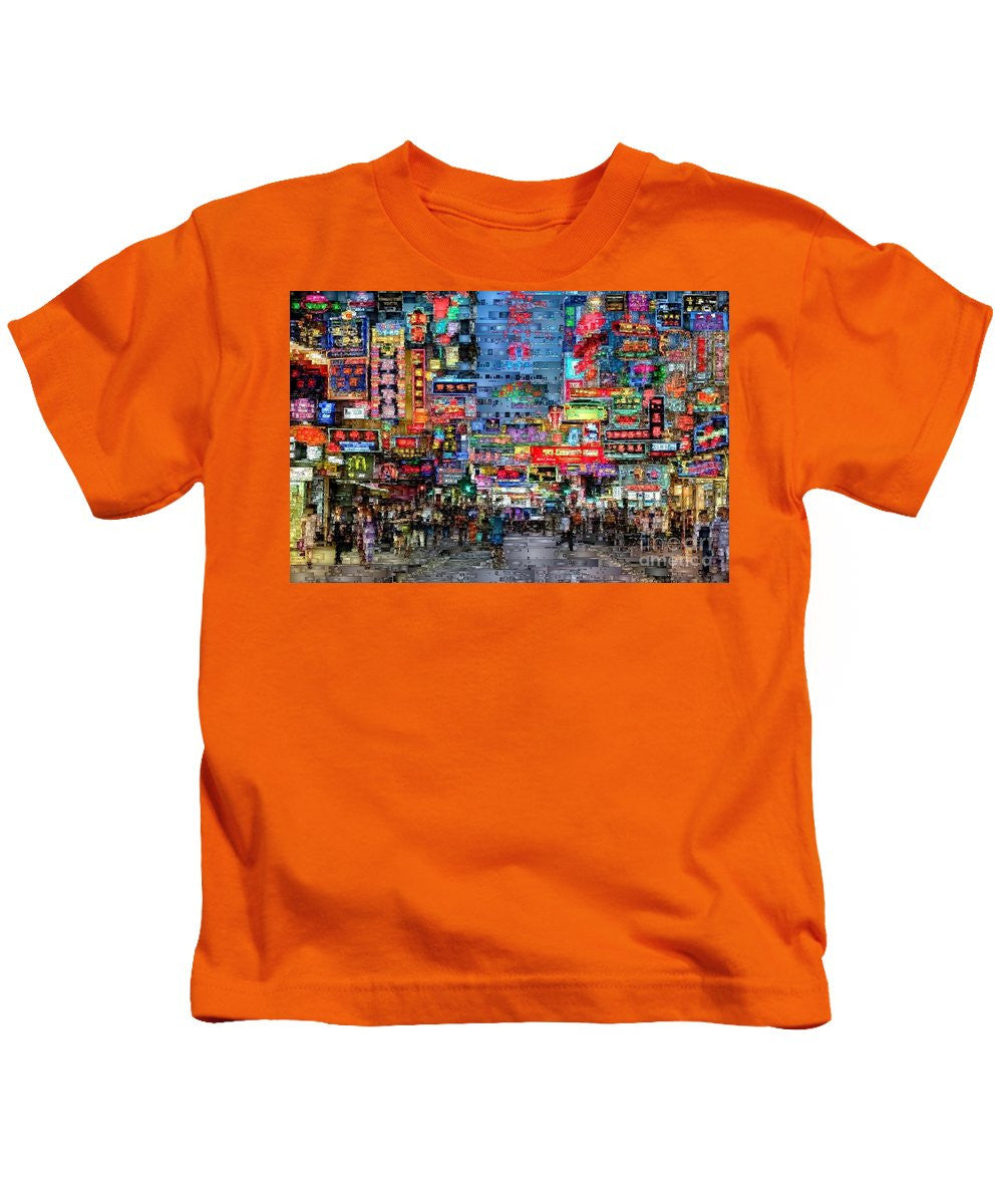 T-shirt pour enfants - Vie nocturne à Hong Kong