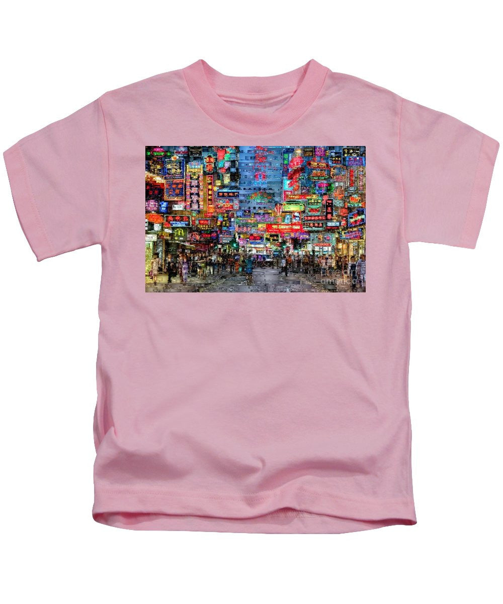 T-shirt pour enfants - Vie nocturne à Hong Kong