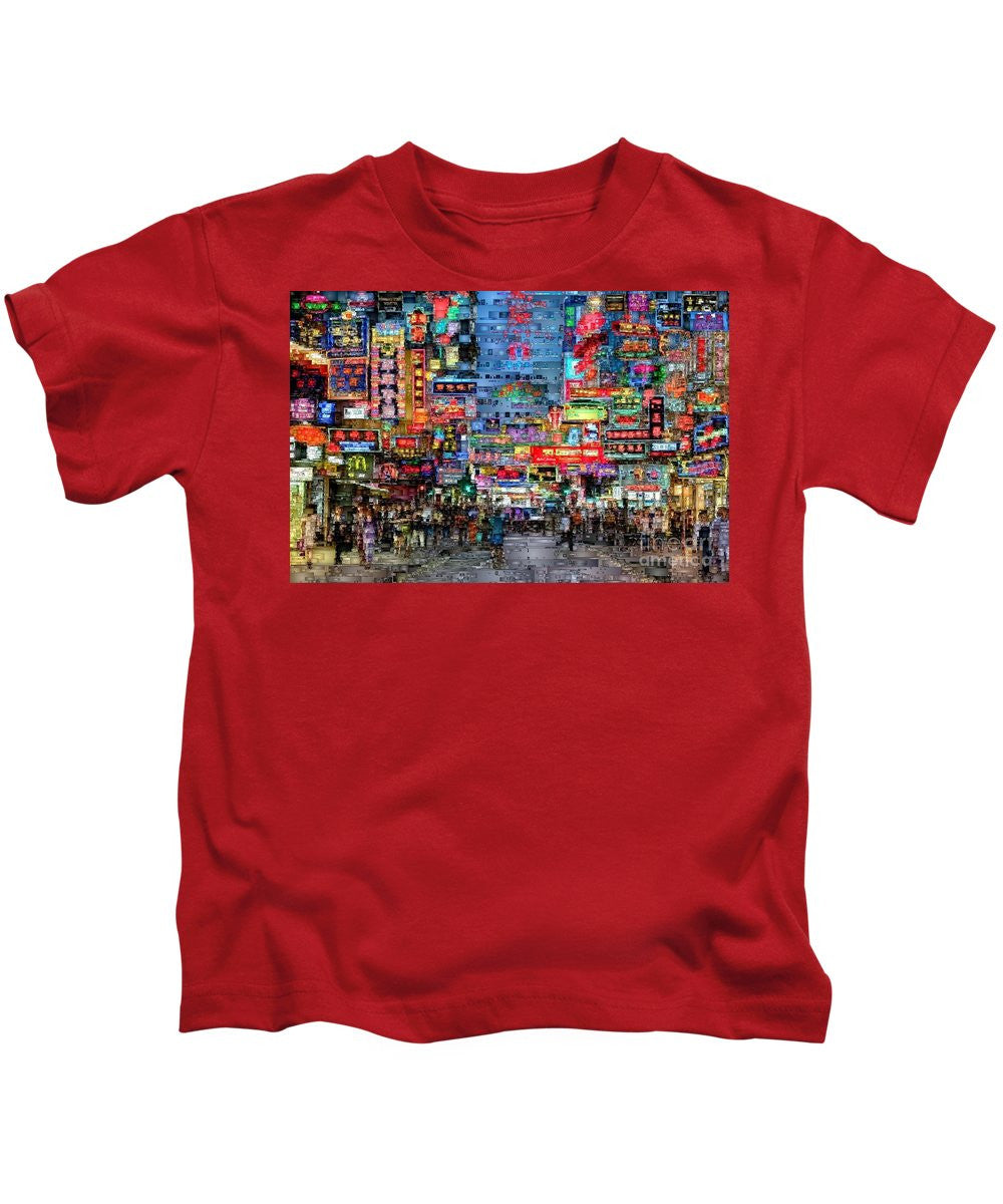 T-shirt pour enfants - Vie nocturne à Hong Kong