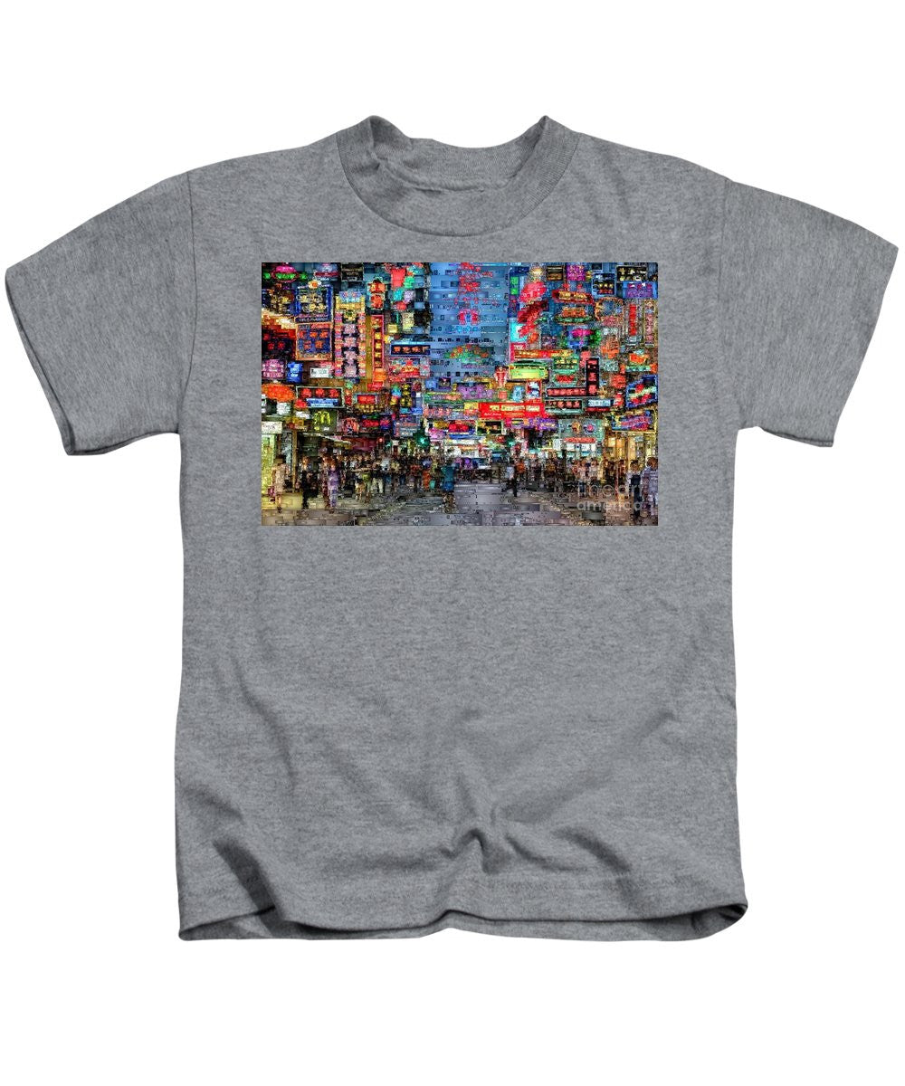 T-shirt pour enfants - Vie nocturne à Hong Kong