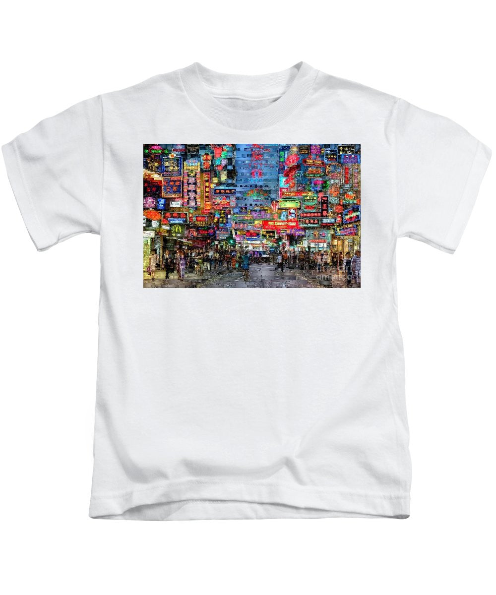 T-shirt pour enfants - Vie nocturne à Hong Kong