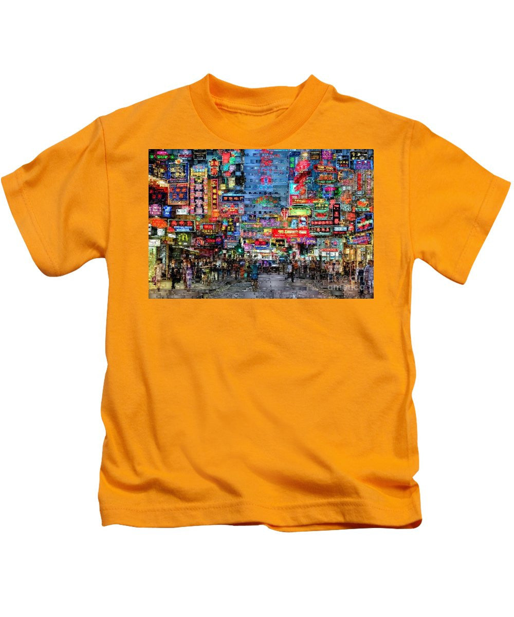 T-shirt pour enfants - Vie nocturne à Hong Kong