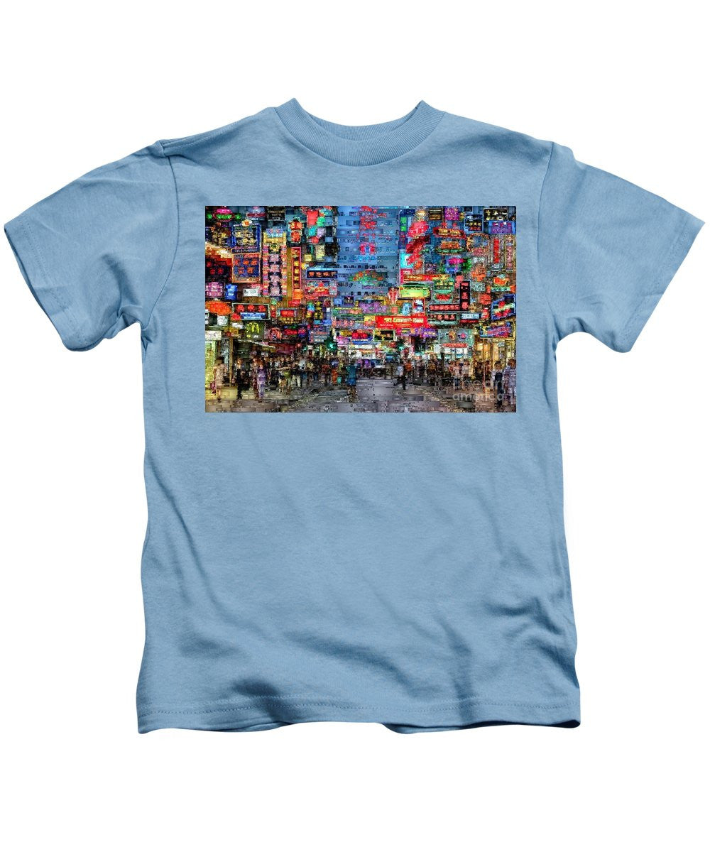 T-shirt pour enfants - Vie nocturne à Hong Kong