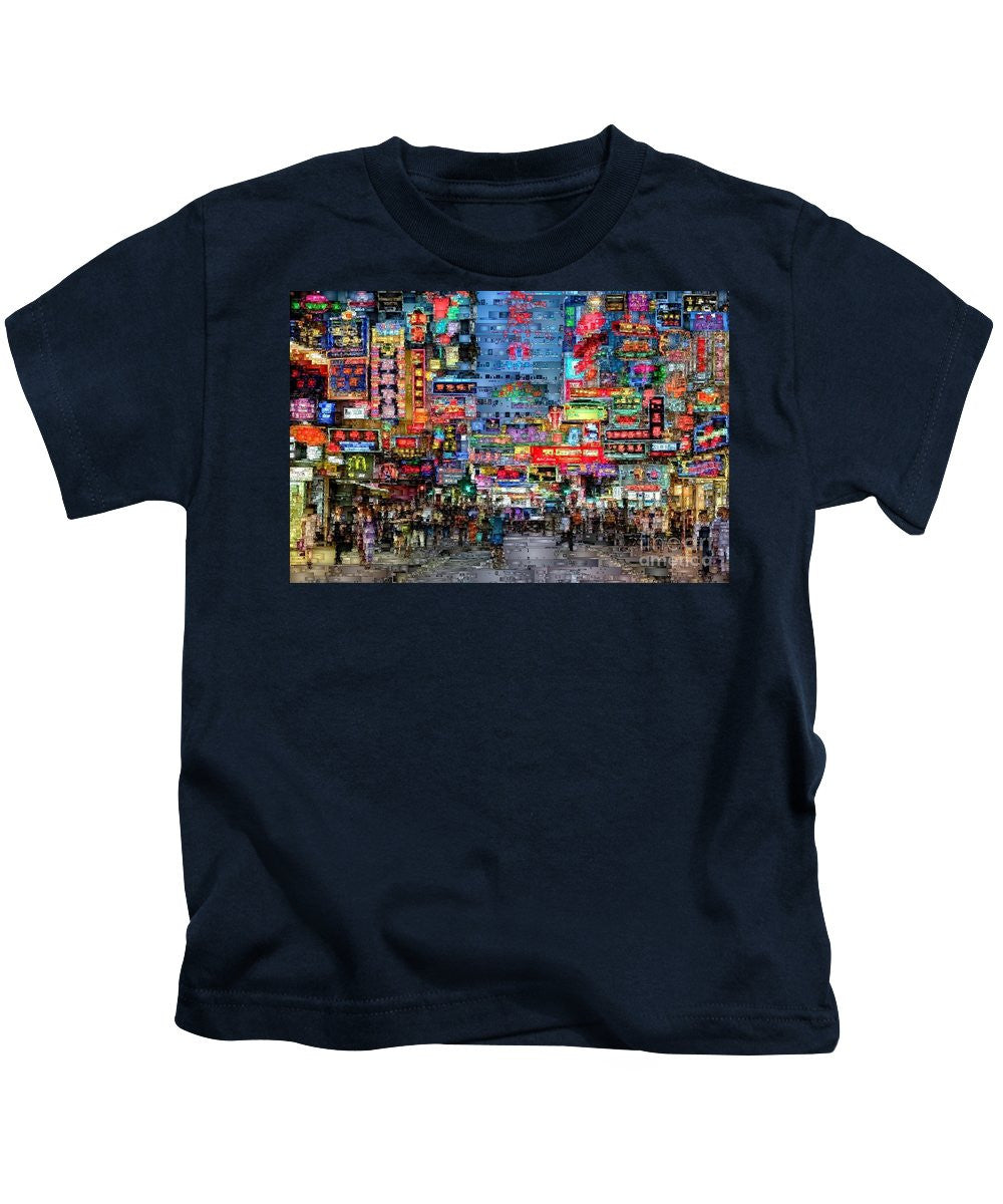 T-shirt pour enfants - Vie nocturne à Hong Kong