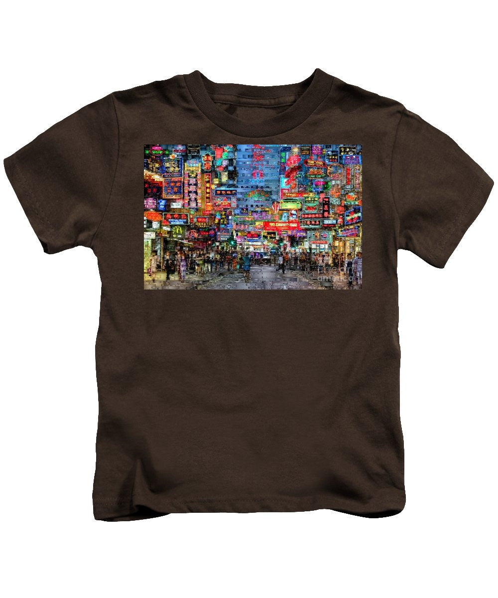 T-shirt pour enfants - Vie nocturne à Hong Kong