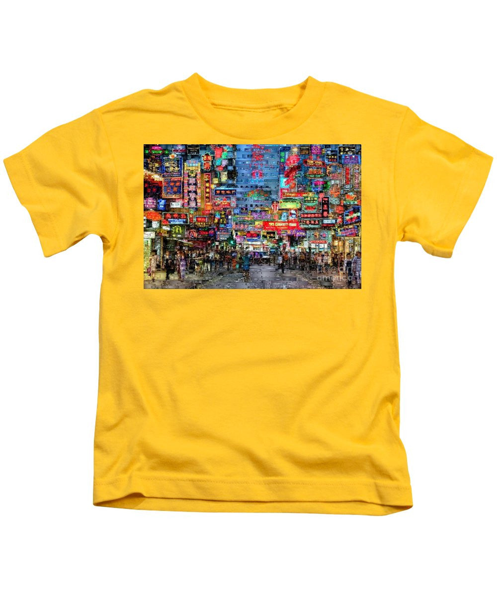 T-shirt pour enfants - Vie nocturne à Hong Kong