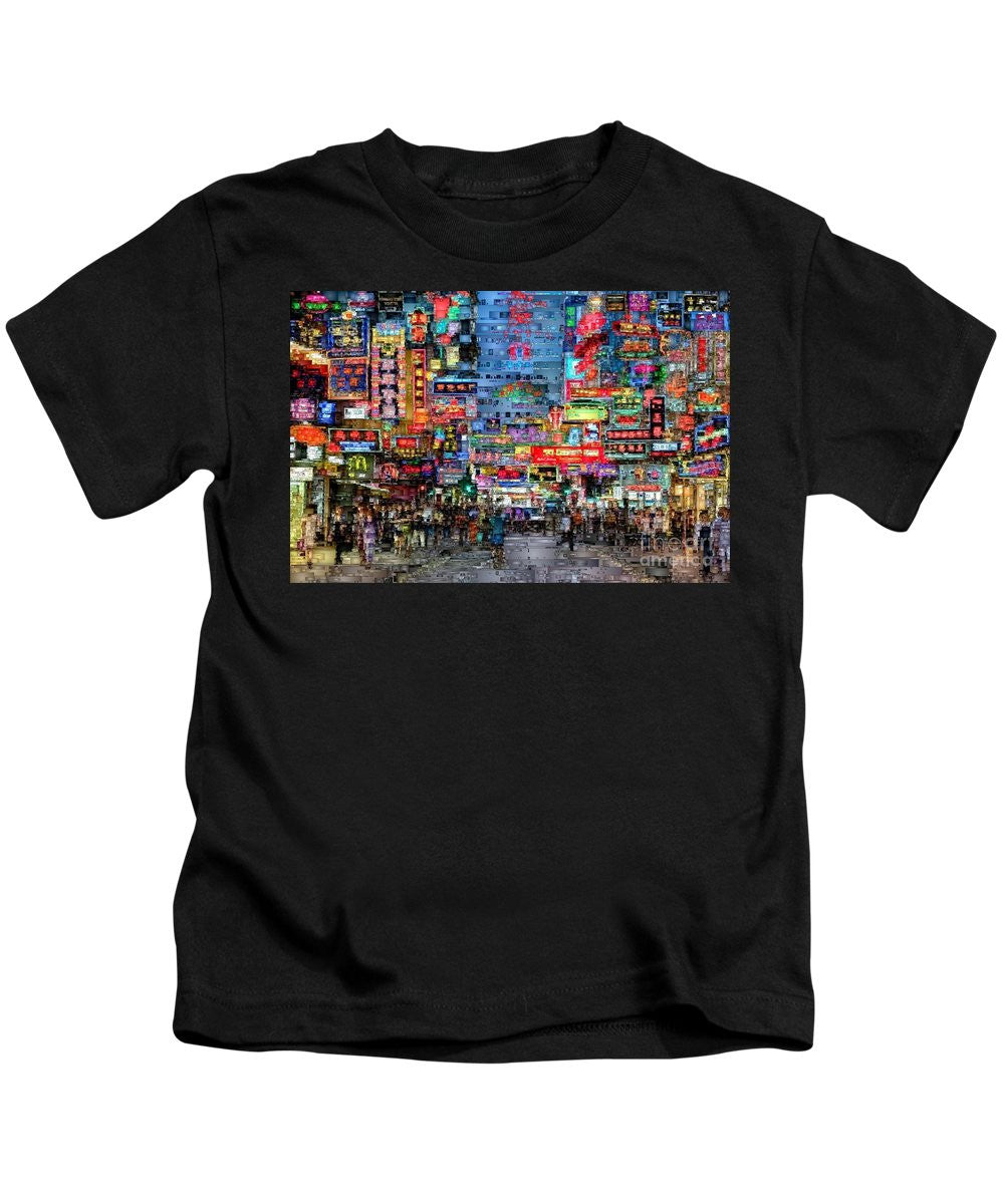 T-shirt pour enfants - Vie nocturne à Hong Kong