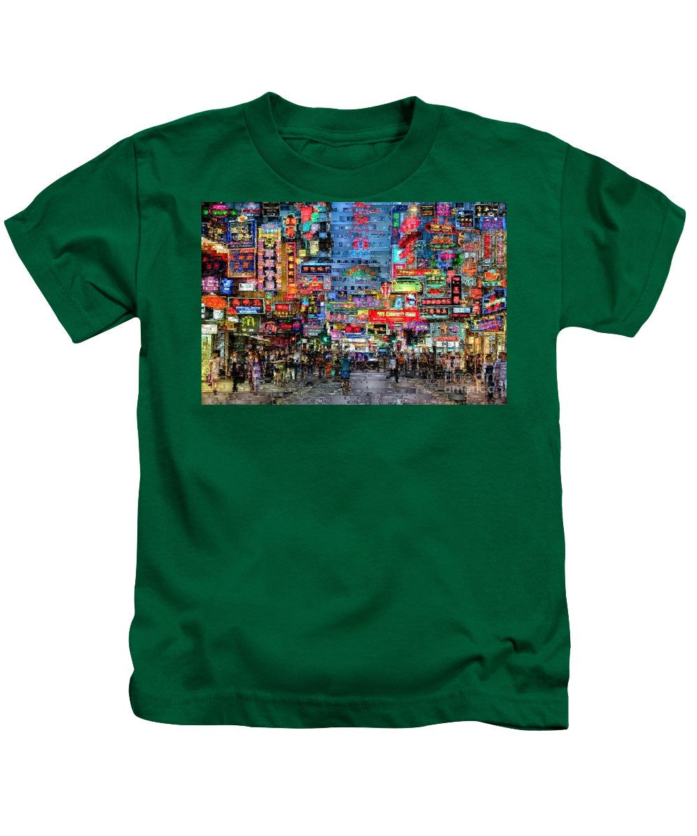 T-shirt pour enfants - Vie nocturne à Hong Kong