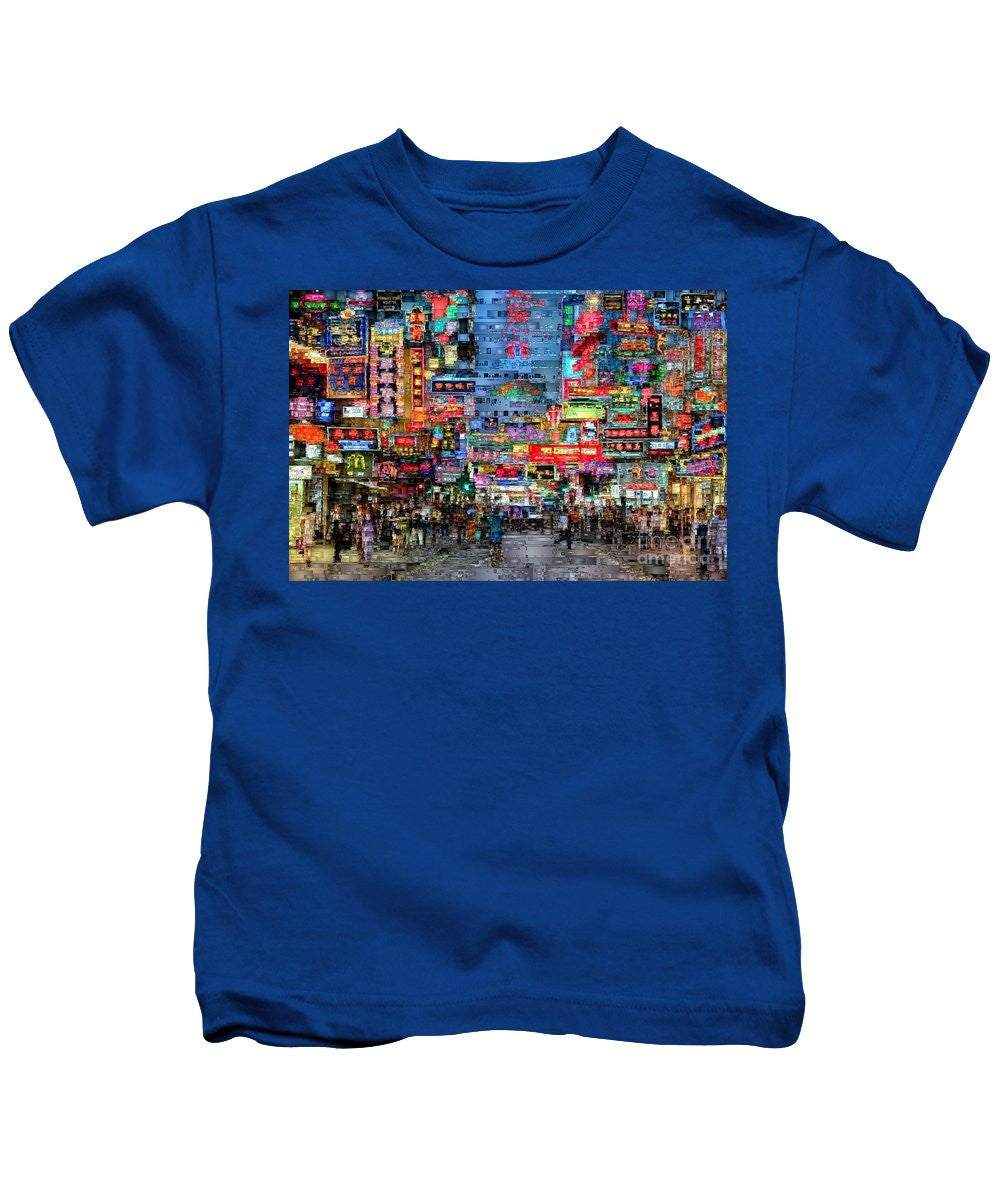 T-shirt pour enfants - Vie nocturne à Hong Kong