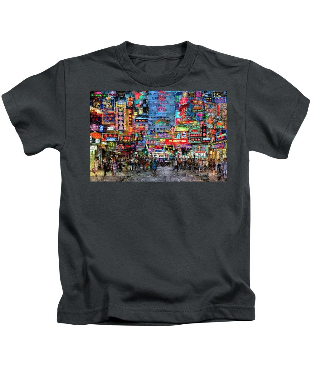 T-shirt pour enfants - Vie nocturne à Hong Kong