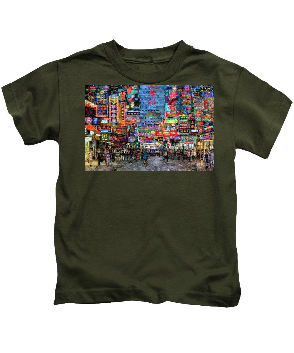 T-shirt pour enfants - Vie nocturne à Hong Kong