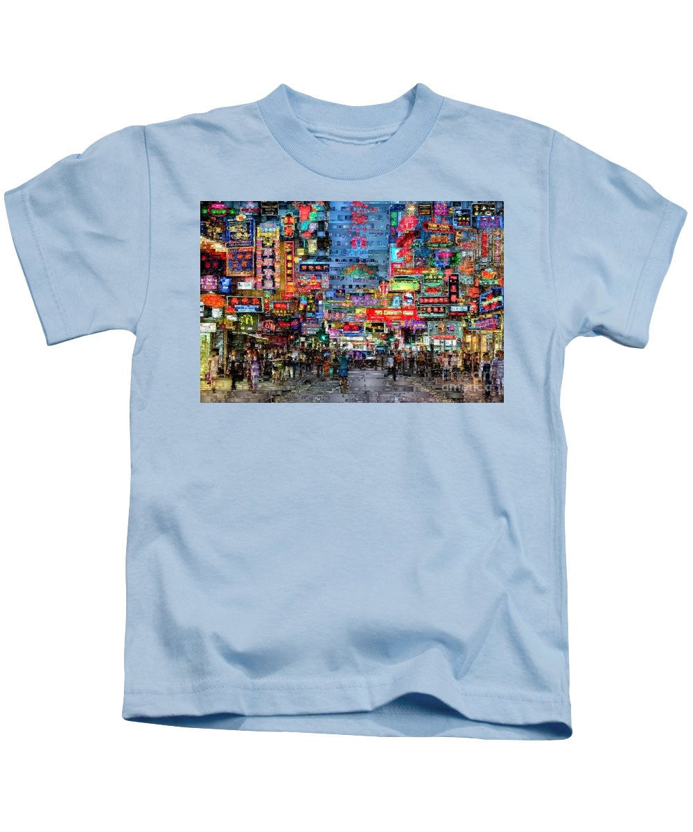 T-shirt pour enfants - Vie nocturne à Hong Kong