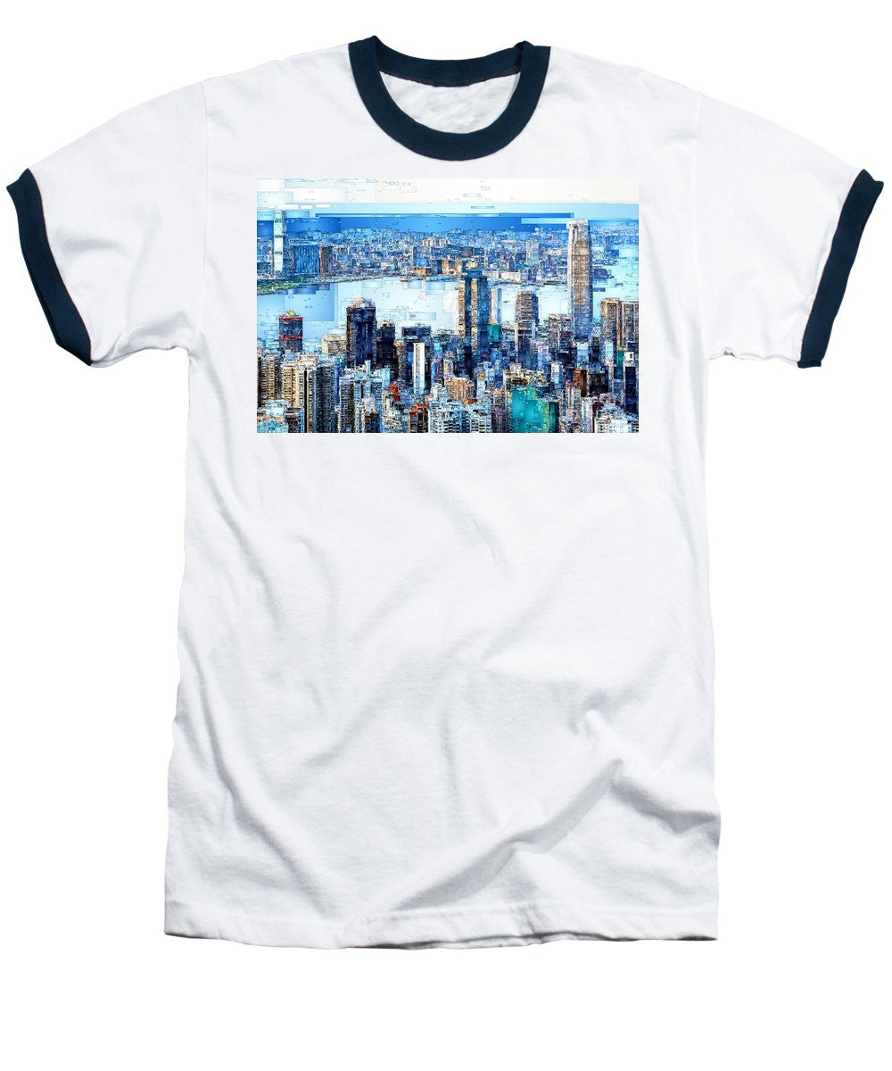 Baseball T-Shirt - Hong Kong Skyline