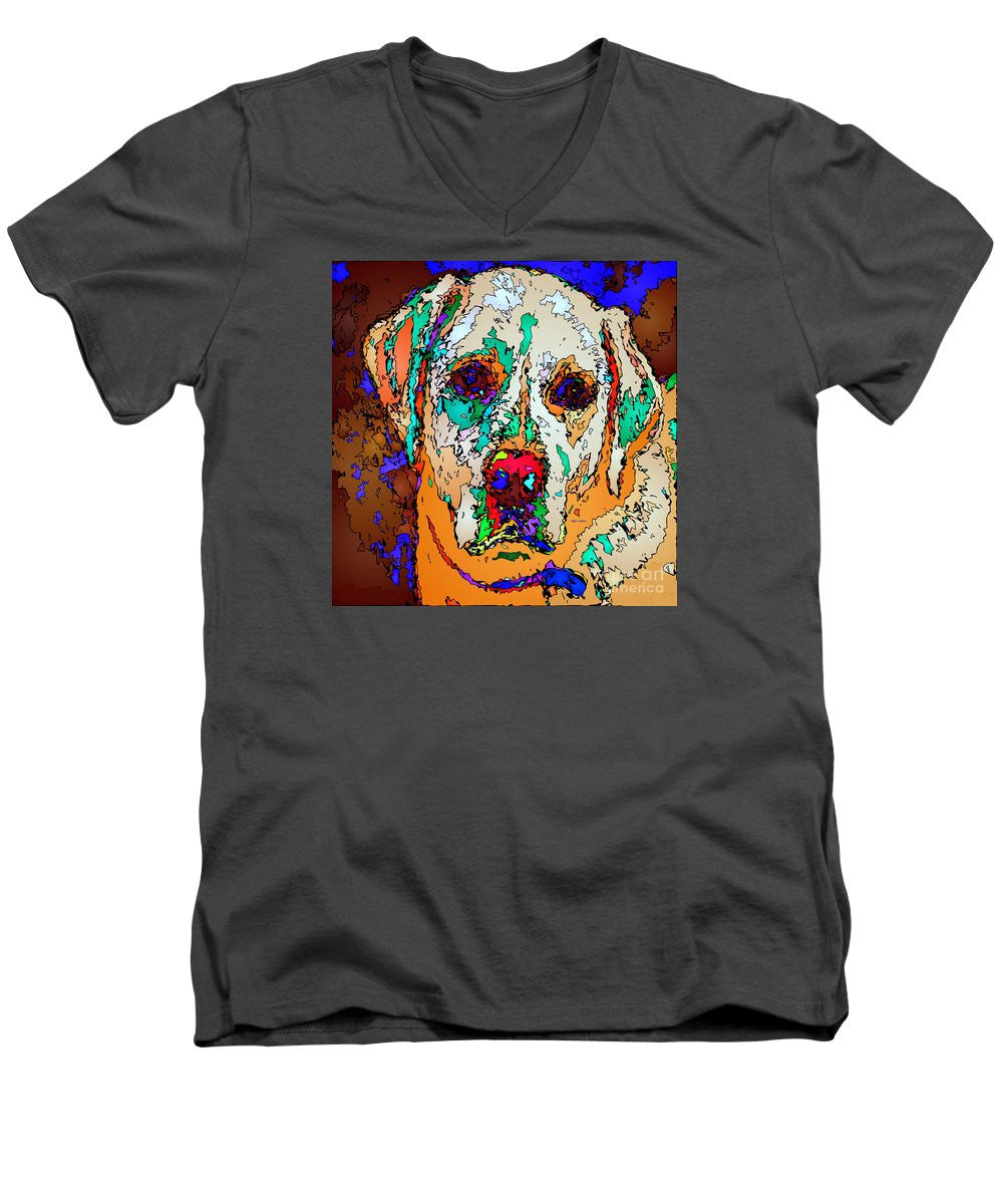 Men's V-Neck T-Shirt - I Love You. Pet Series