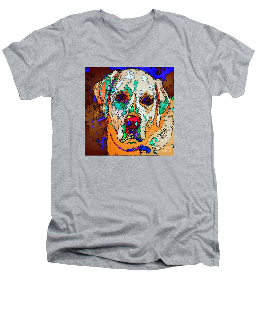 Men's V-Neck T-Shirt - I Love You. Pet Series