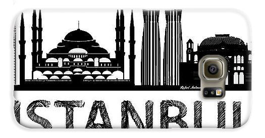 Phone Case - Istanbul Silhouette Sketch In Black And White