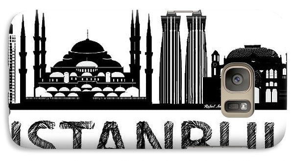 Phone Case - Istanbul Silhouette Sketch In Black And White