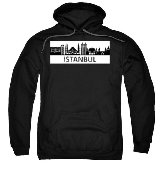 Sweatshirt - Istanbul Silhouette Sketch In Black And White
