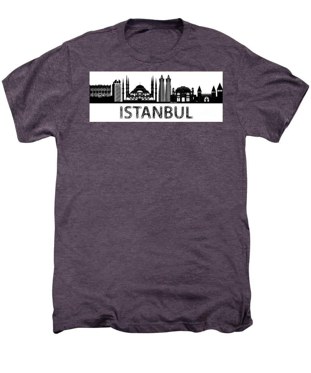 Men's Premium T-Shirt - Istanbul Silhouette Sketch In Black And White