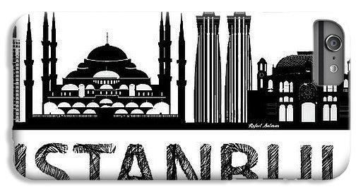 Phone Case - Istanbul Silhouette Sketch In Black And White