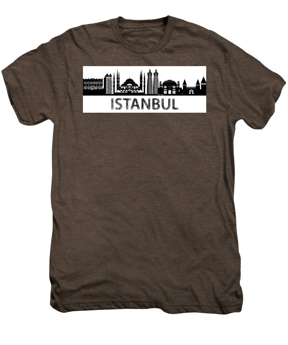 Men's Premium T-Shirt - Istanbul Silhouette Sketch In Black And White
