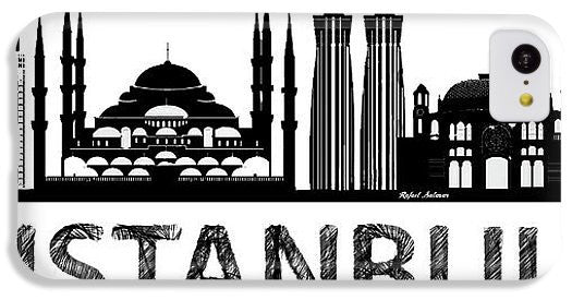 Phone Case - Istanbul Silhouette Sketch In Black And White