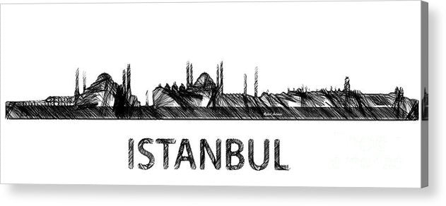 Acrylic Print - Istanbul Silouhette Sketch