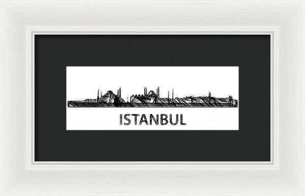 Framed Print - Istanbul Silouhette Sketch