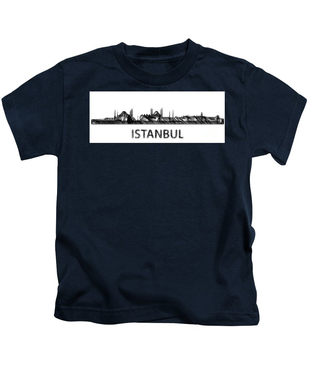 Kids T-Shirt - Istanbul Silouhette Sketch